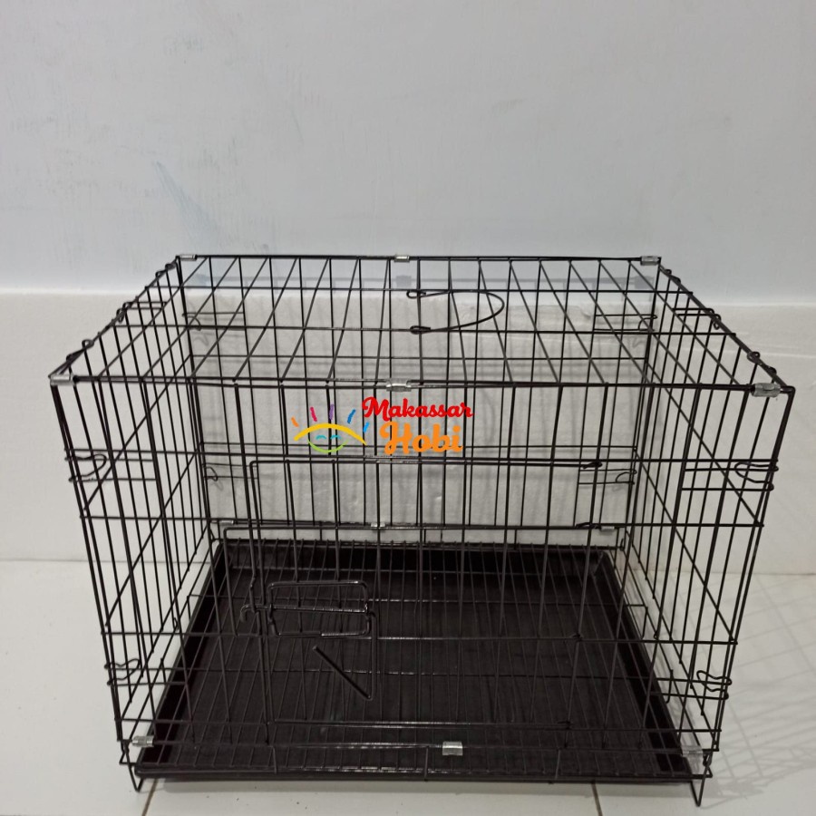 Kandang Besi Lipat 500A Pet Cage Hewan Kucing Anjing Hamster Dog 50cm