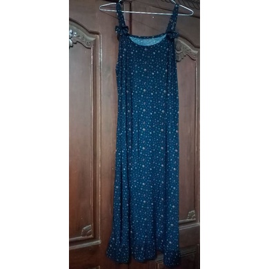 Home Dress / Daster Tali Satu Navy Motif Bunga