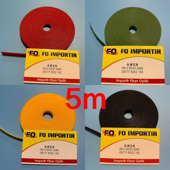

perekat-pengikat- velcro pengikat kabel ( 5m ) fo/fiber optik - hitam -pengikat-perekat.