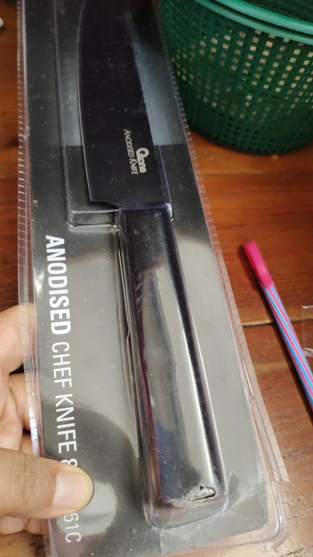 Oxone Ox-61c Chef Knife Stainless Steel Pisau Dapur, Pisau Sayur, Pisau Daging Full Black Anodized