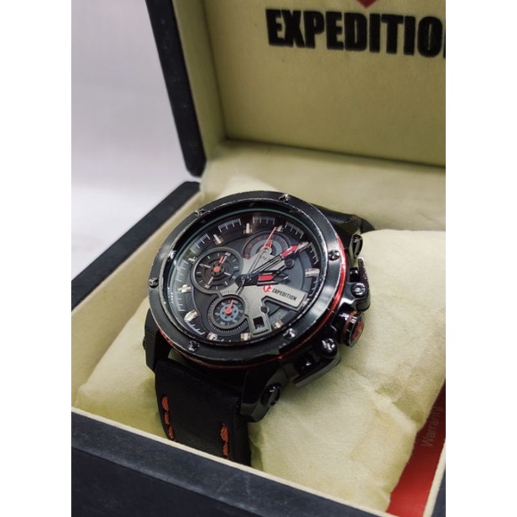 Jam tangan expedition E6603M strap kulit Chrono preloved