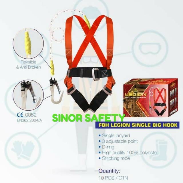 Full Body Harness LEGION Single Big Hook Besar Sabuk Pengaman