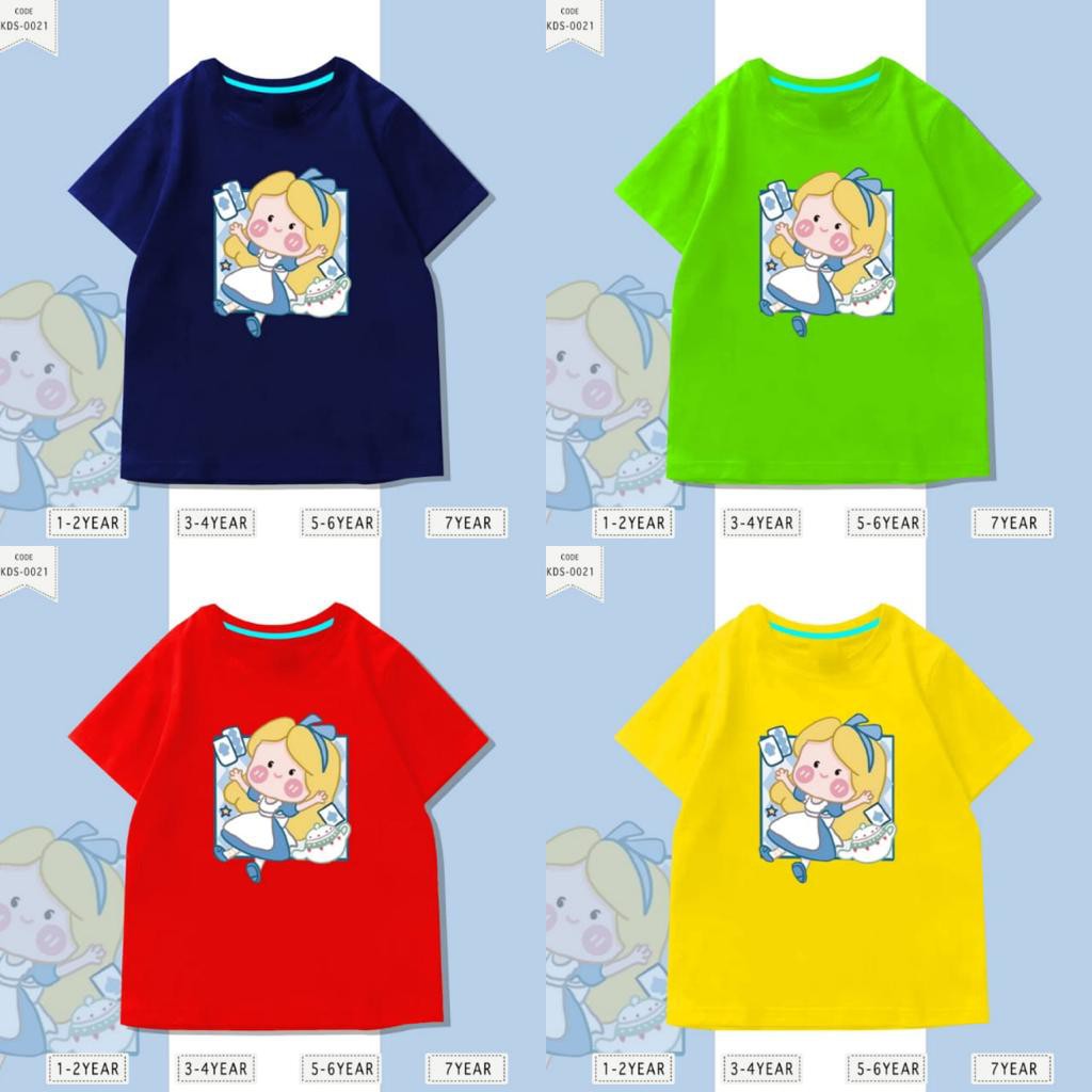 Baju Anak / Kaos Distro DTF Anak Perempuan / Alice / Unisex / Motif / Atasan Kids