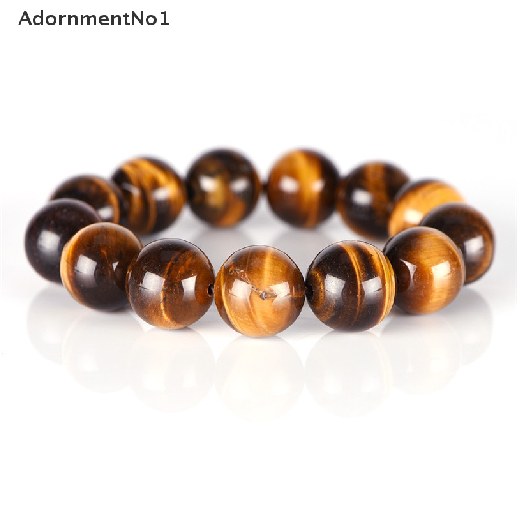 (AdornmentNo1) Gelang Keberuntungan Manik Batu Tiger Eye Alami Untuk Pria / Wanita