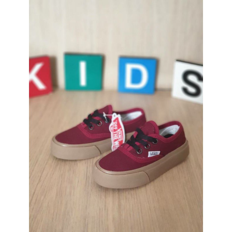 sepatu anak laki laki Vans Autentic Maroon Gum