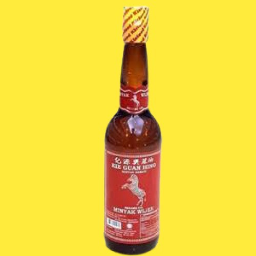 

Minyak wijen cap Kuda Zebra Kie Guan Hing sesame oil 600ml - Halal