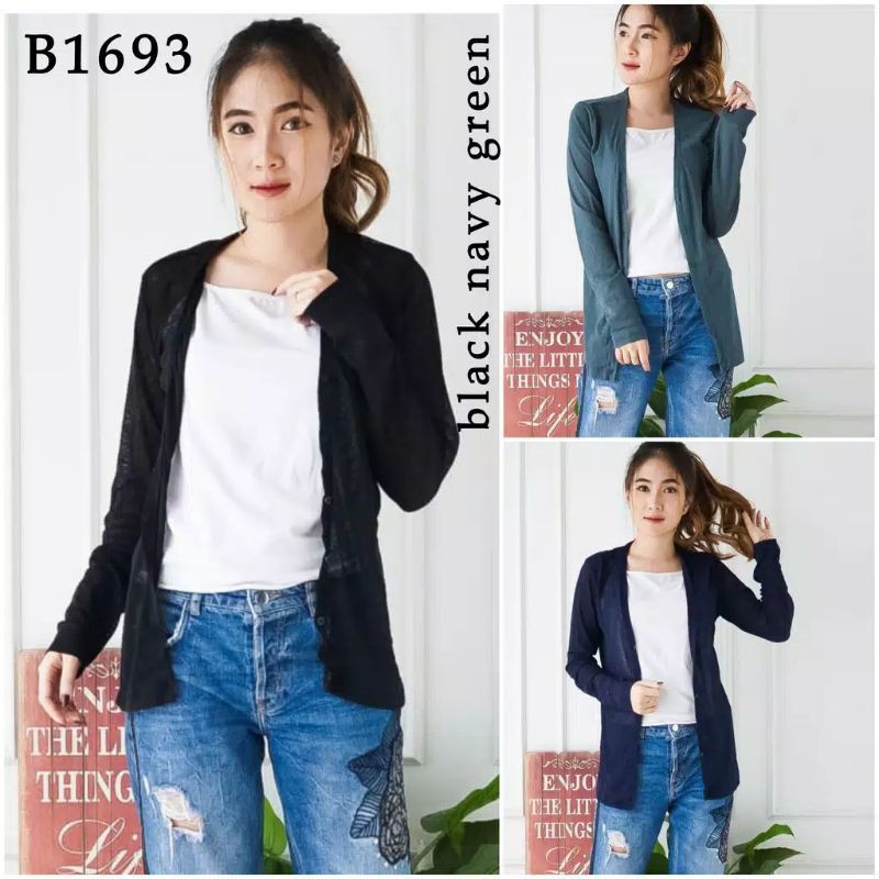 Cardigan hitam tipis