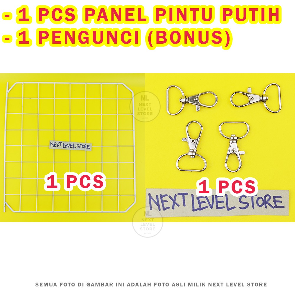 DIY Panel Pagar Kandang 35x35cm Anjing Kucing Kelinci Kura Lemari Rak Sepatu Tanaman - Pilih di VARIASI-Panel Pintu Putih