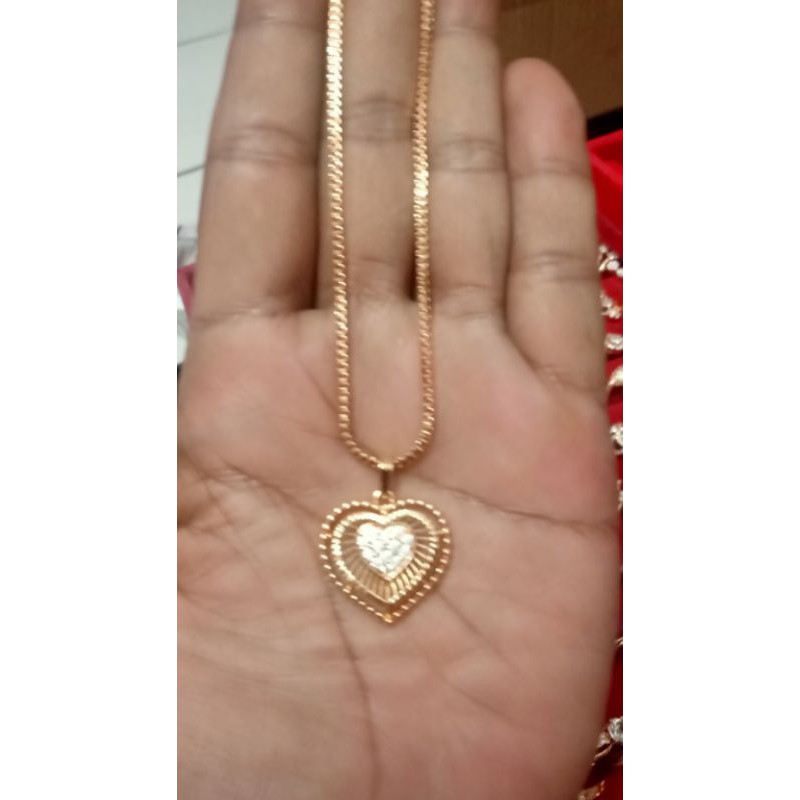 Yxy22. Kalung xuping wanita lapis emas dgn mata zircon UK 45 cm itali