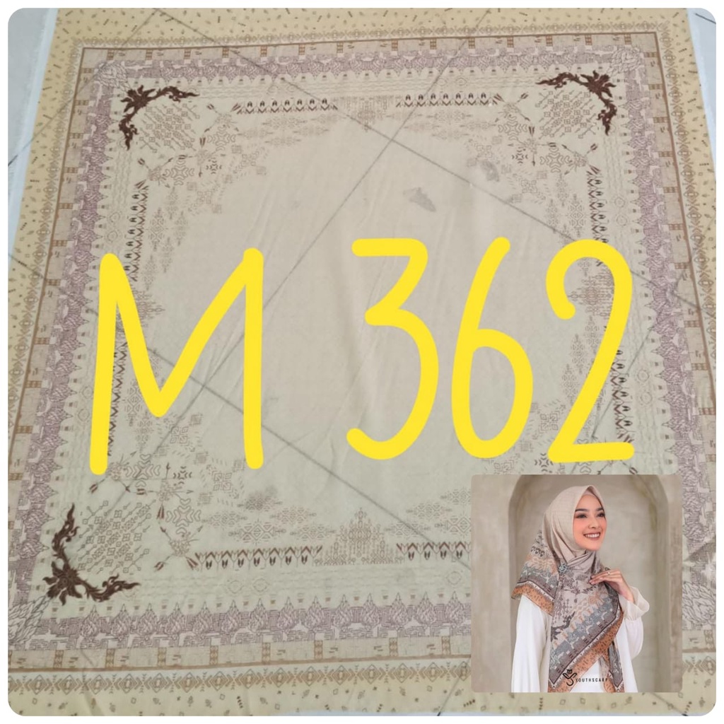 BESTSELLER Hijab Segiempat Voal Motif Printing Lasercut Kerudung Motif Square Grosir Jilbab Murah NN hijab-M362
