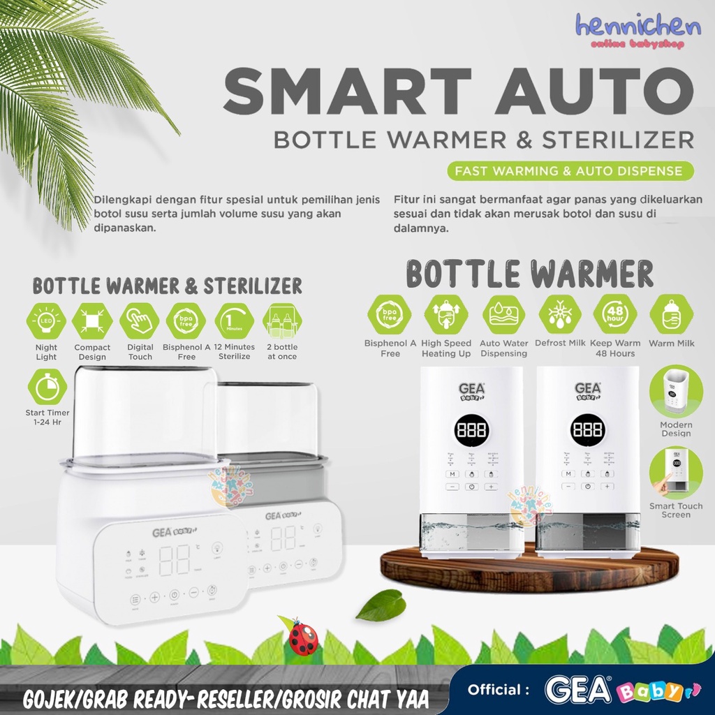 GEA Baby Smart Auto Bottle Warmer GW-200 / Gea baby Smart Digital Bottle Warmer &amp; Sterilizer GW-100 / penghangat botol susu / pemanas susu / pemanas makanan / sterilisasi uap