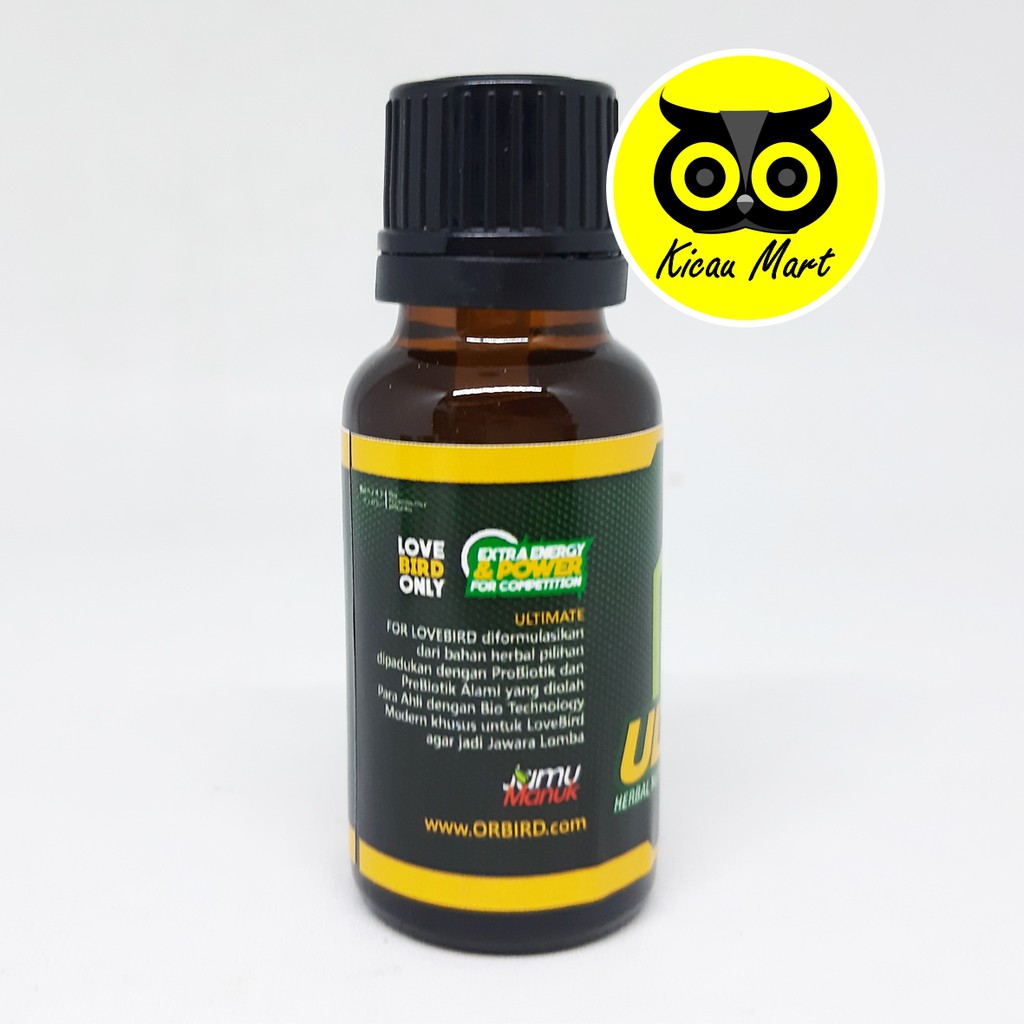 VITAMIN OBAT BURUNG LOVEBIRD ULTIMATE HERBAL ORBIRD PENAMBAH NGEKEK KONSLET ATASI MACET BUNYI VUDHEOR