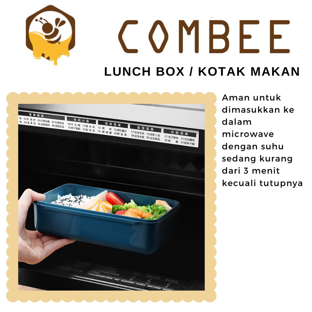 Lunch Box Kotak Makan Set Sendok Garpu Sumpit PP Food Grade Sekat Anti Tumpah