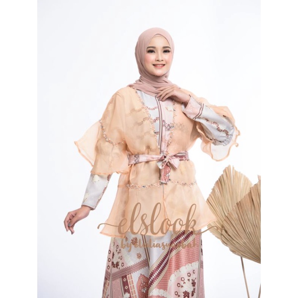 nagita dress by elslook maxmara dress outer organza payet vanilla hijab dress