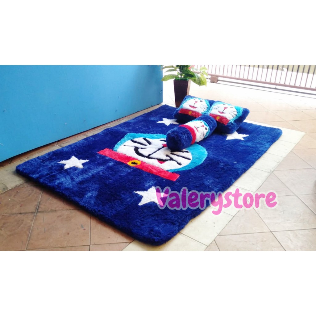 Karpet Karakter Doraemon / Surpet Bulu Uk 120x180cm Bahan Halus & Lembut