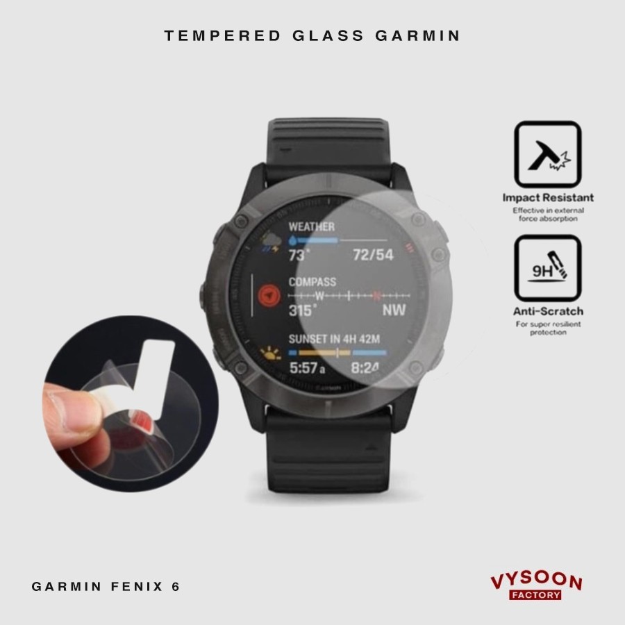 Anti Gores Screen Guard Tempered Glass Garmin Fenix 6X Pro Solar Ori