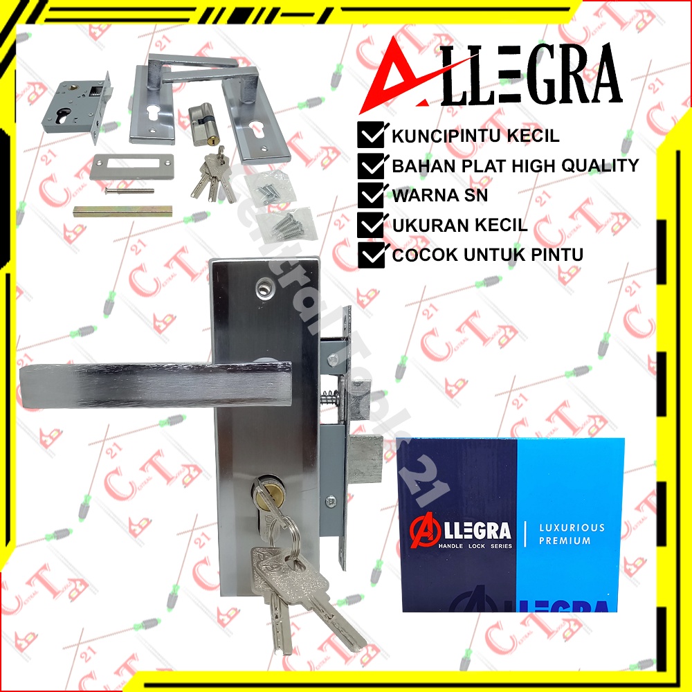 Kunci Pintu Kecil Plat 1 Set Gagang Pintu Handle Pintu SN Komplit Allegra ES