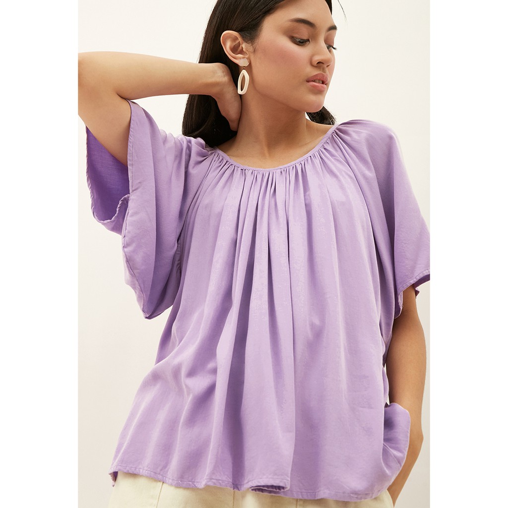 N&amp;A - SCALI PUFF SLEEVE TOP IN LILAC - Pakaian Wanita Sehari Hari