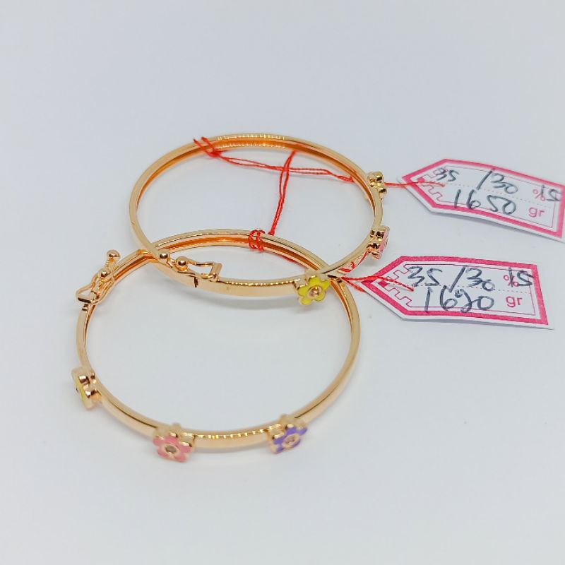 Gelang anak karakter emas asli kadar 300%/6k