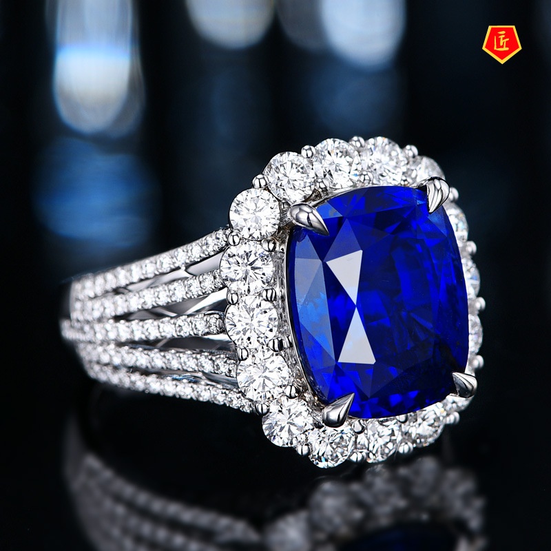 [Ready Stock]5 Karat Sapphire Ring Female Fashion Personality