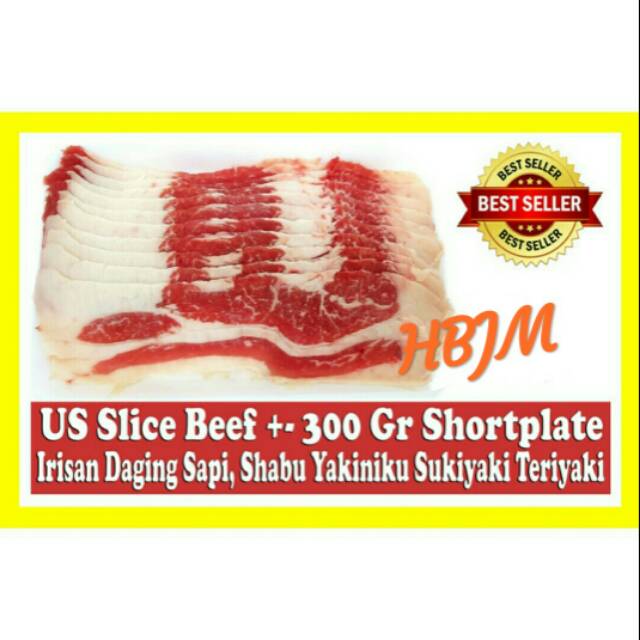 

US SLICE BEEF +- 300 GR / SHORT PLATE / IRISAN DAGING SAPI / YOSHINOYA