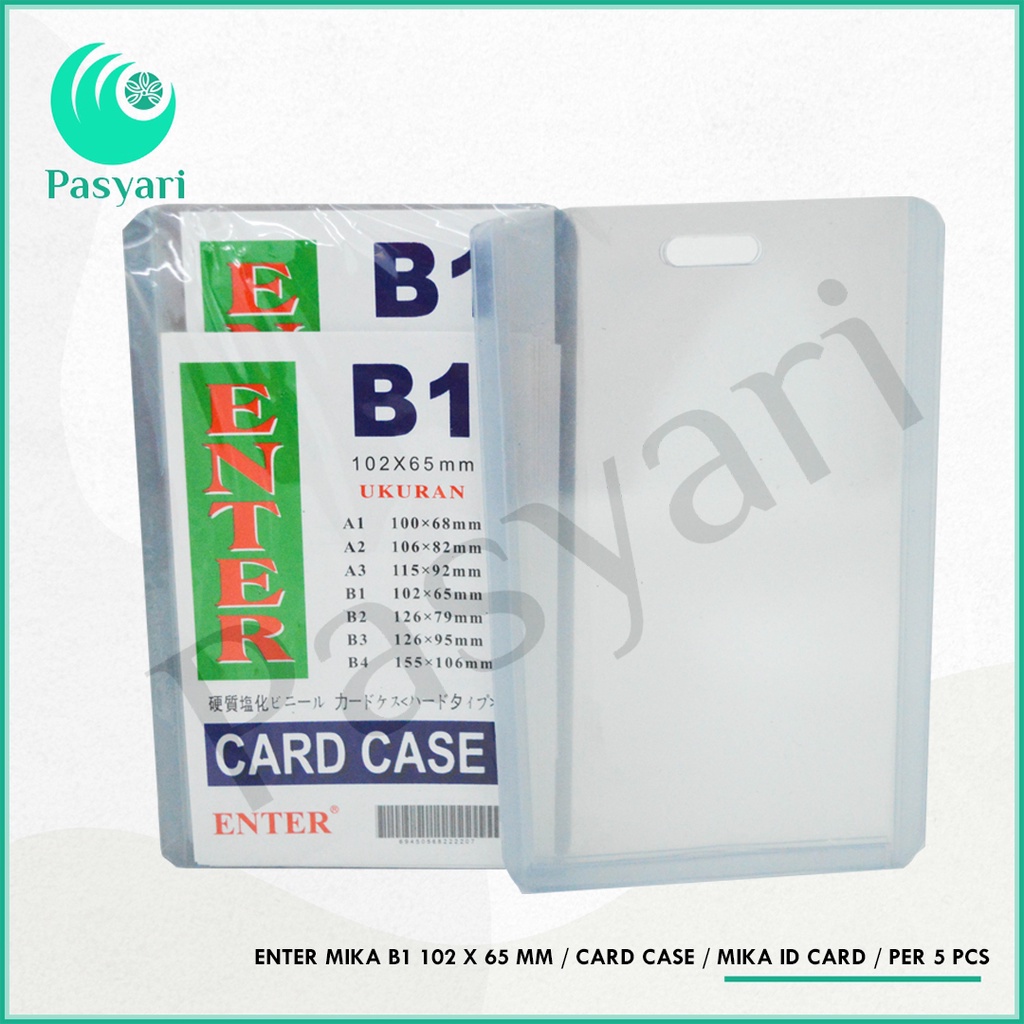 

Enter Mika B1 102 X 65 Mm / Card Case / Mika Id Card / per 5 pcs