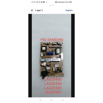 PSU POWER SUPLAY REGULATOR TV LCD SAMSUNG 26/32 INCH LA32D550 LA-32D550 LA32D400 LA-32D400 LA42D450 