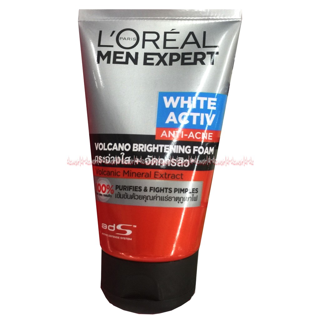 L'oreal Men Expert White Activ 100ml anti Acne Volacano Pembersih Muka Pria Loreal Mens Men's