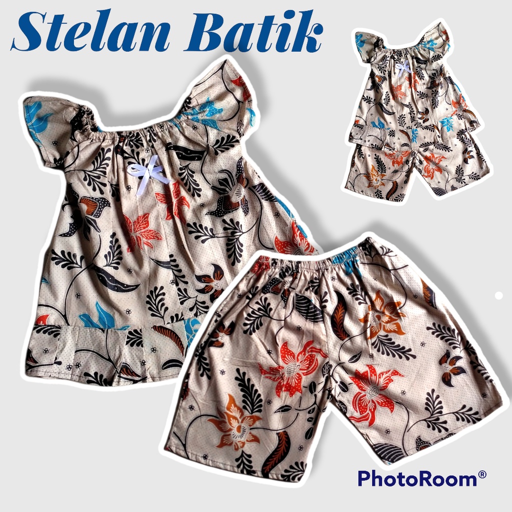 STELAN DASTER BATIK ANAK / BAJU TIDUR ANAK / JAMSUIT BATIK ANAK TERMURAH DAN TERBARU / DRESS BATIK A