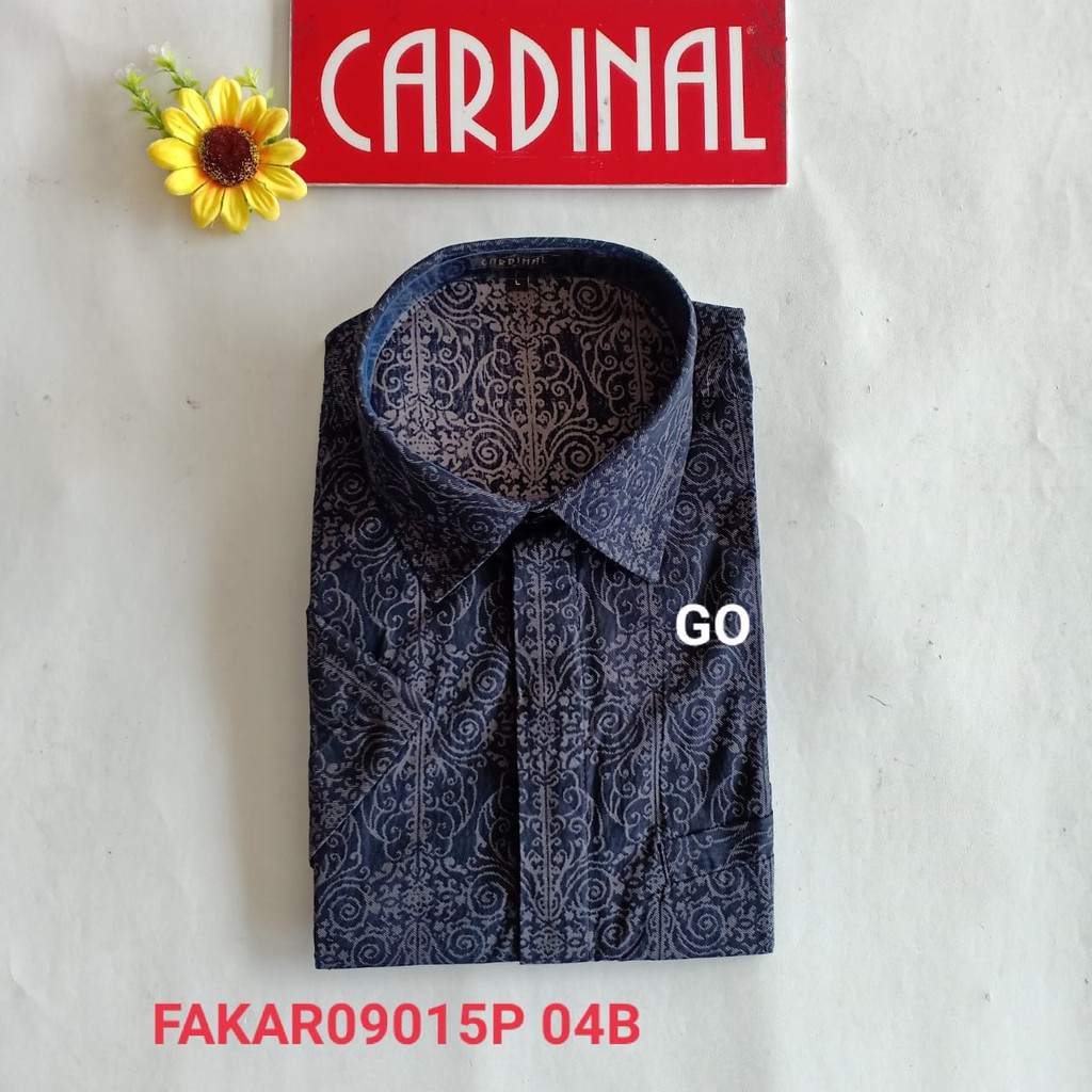 gof S-XL CARDINAL KEMEJA BATIK FORMAL Pakaian Pria Atasan Kemeja Hem Regular Lengan Pendek KFR