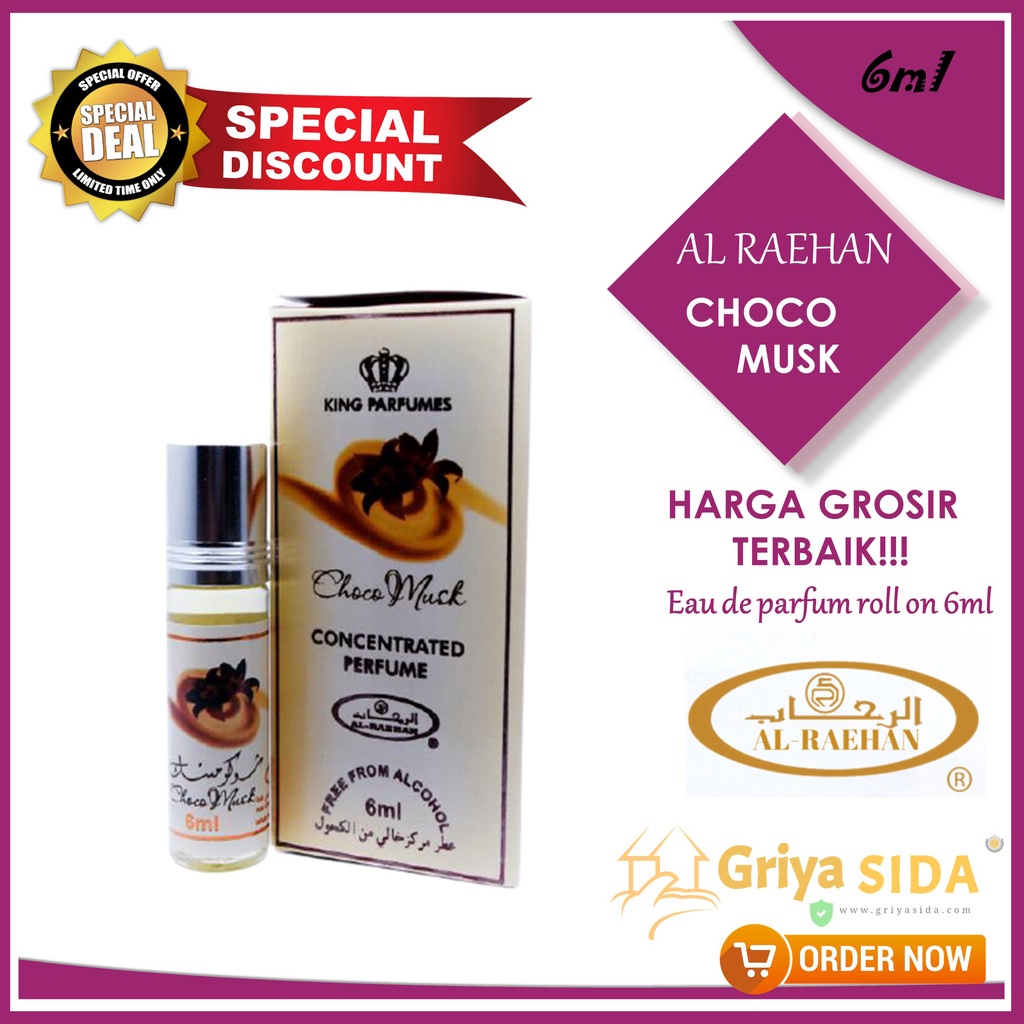 Parfum Choco musk 6ml alraehan aroma misk al raehan mirip al rehab parfum Harga grosir PROMO!