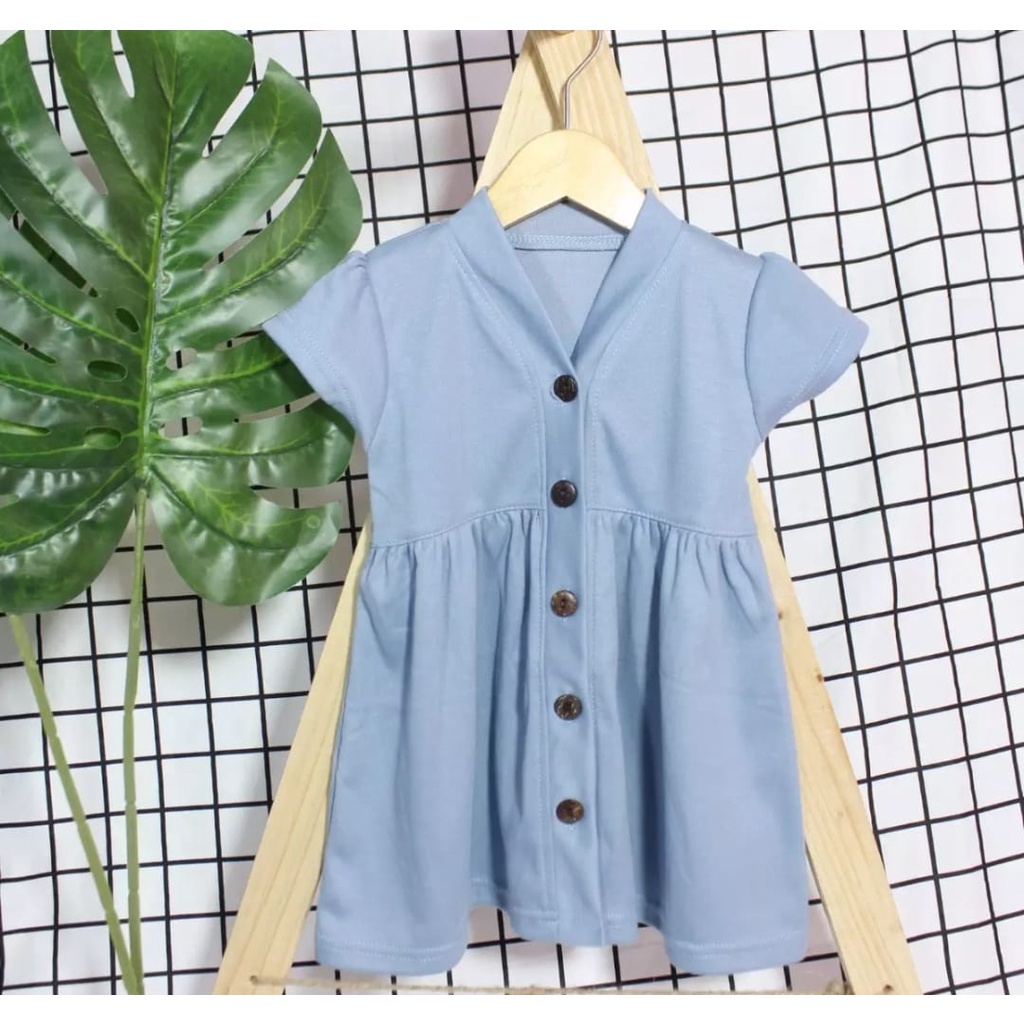 NIA-Dress Bayi Perempuan Warna Polos - Dress Baby Nia Rample