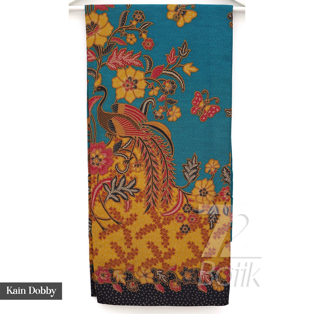 KAIN BATIK PREMIUM Bahan Dobby Dobi Dobbi Dolbi Motif Burung Kupu Warna Biru Kuning 726827 Cap 72 Jarik Jarit Samping Kebat Panjang Batik Dobby Modern Premium Bahan Seragam Batik Pernikahan Kantor Keluarga Murah Kamen Jadi Batik Bali Lembaran