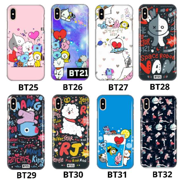 CUSTOM CASE BTS BT21 VIVO S1/S1 PRO/Z1 PRO/Y30/Y30i/Y50/V15/V15 PRO/Y91C/Y93 NON FINGER GLASS CASE