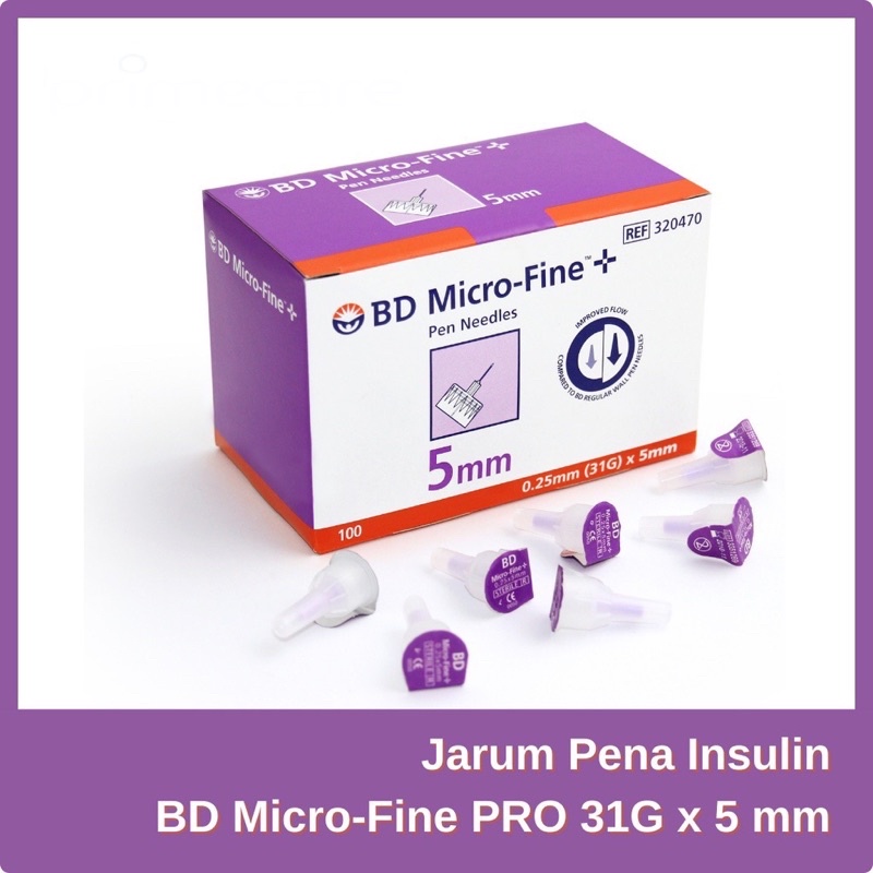 Jarum Insulin Microfine BD per pcs / ecer / 0.25mm x 5mm