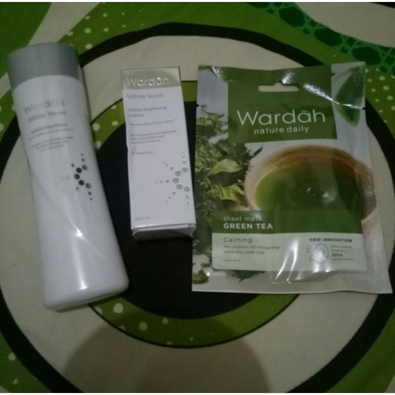 Wardah WS Serum + Exfoliating Lotion FREE Green Tea Sheet Mask