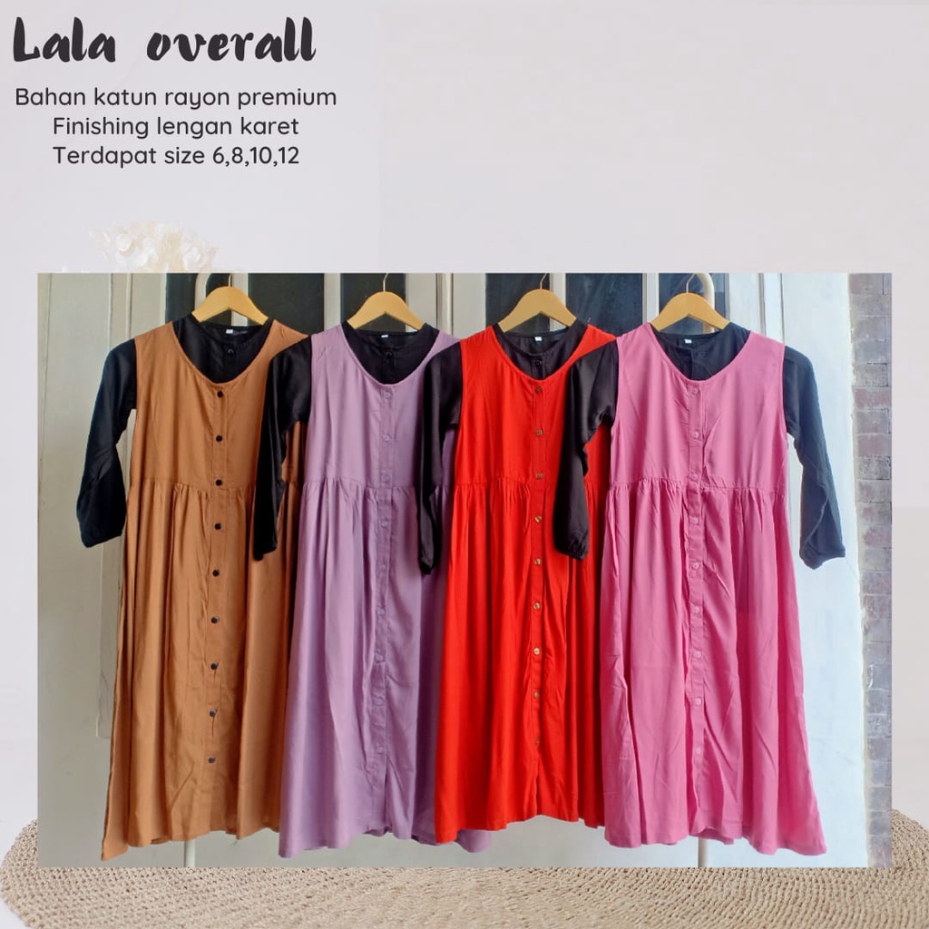 Termurah - OverAll Anak Perempuan Setelan Anak_Lala Overall Bahan Katun Rayon Premium Nyaman Dipakai | Bisa Cod