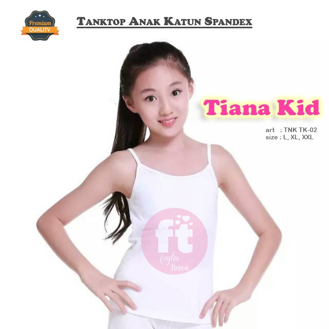 TIANA KIDS | Tanktop Anak Putih KATUN SPANDEX / Singlet Anak Putih / art TNK TK-02 PUTIH Tali Kecil