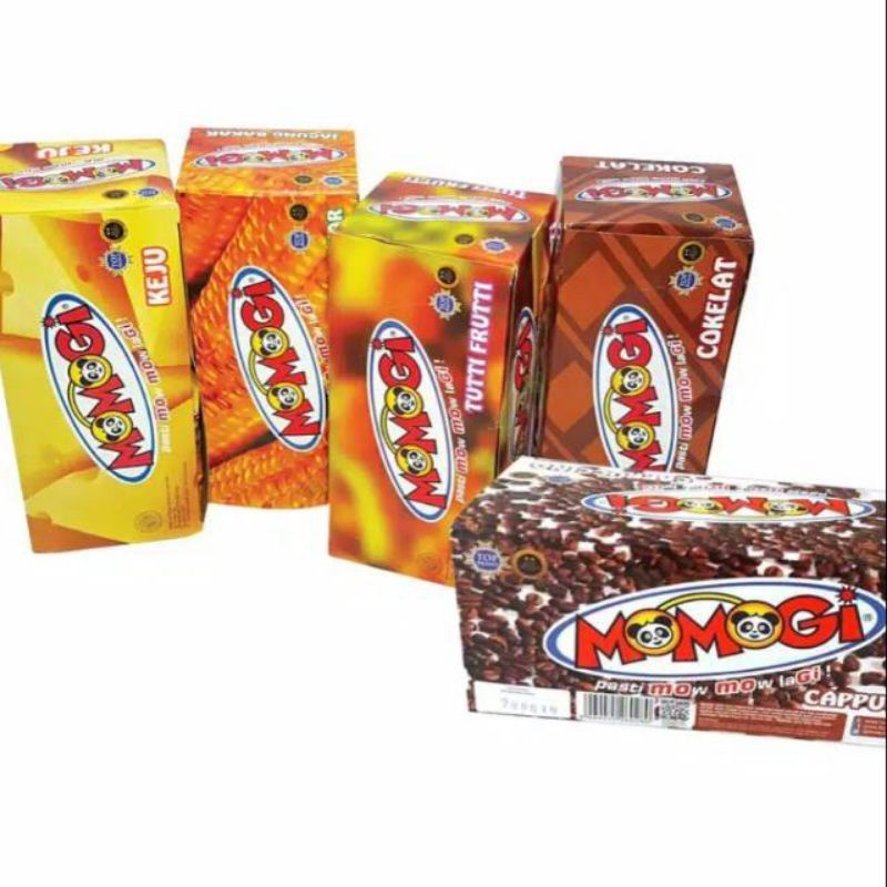 

Momogi Jagung Bakar / Cokelat / Cappucino / Tutti Frutti 20 pcs x 6 gr