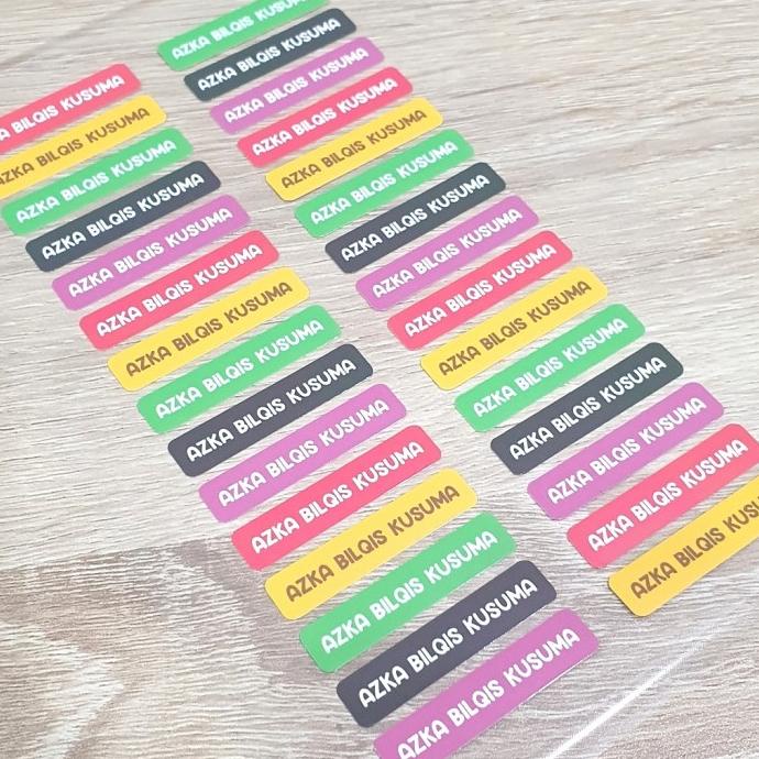 

Label sticker nama anak custom waterproof CUCI GUDANG