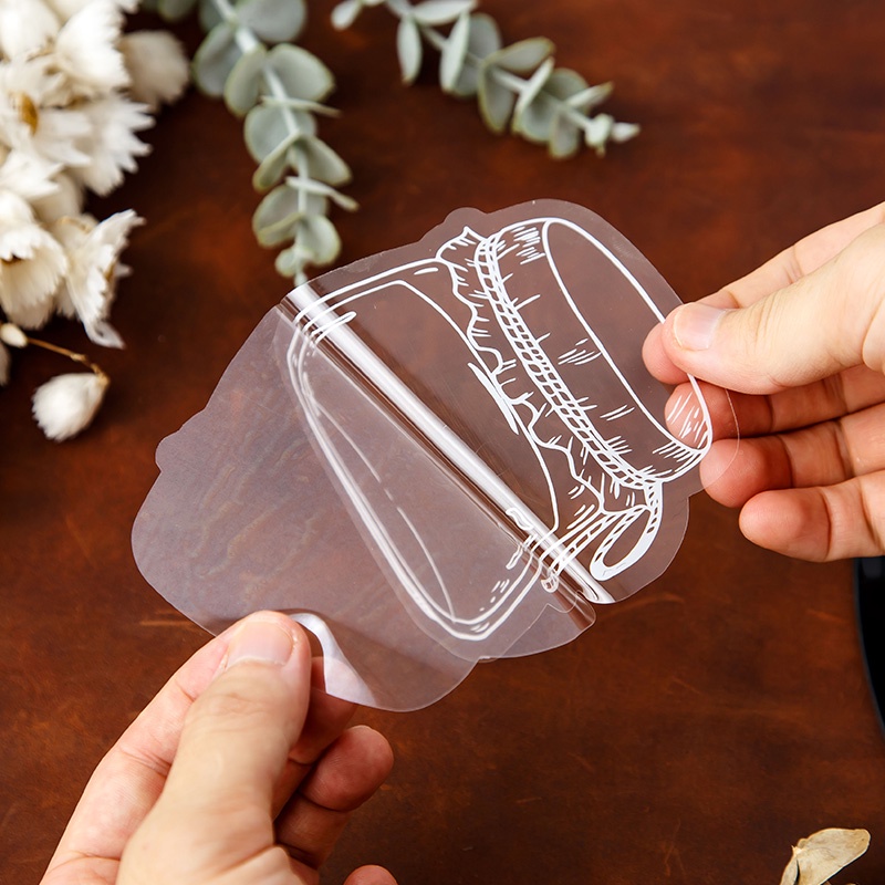 20pcs Stiker Transparan Anti Air Gaya Retro Untuk Dekorasi Botol