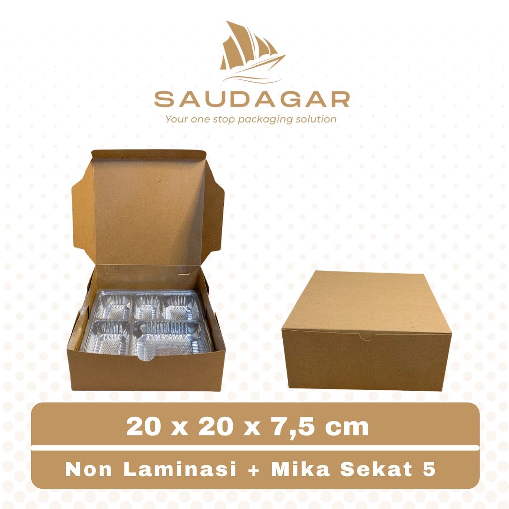GROSIR Box kotak katering / dus nasi kraft laminasi 20x20x7,5 cm