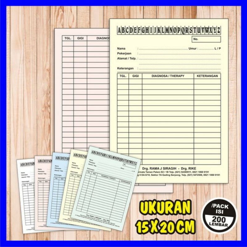 

Cetak Kartu Rekam Medis Kertas Riwayat Periksa Status Pasien Medik Medical Record Card