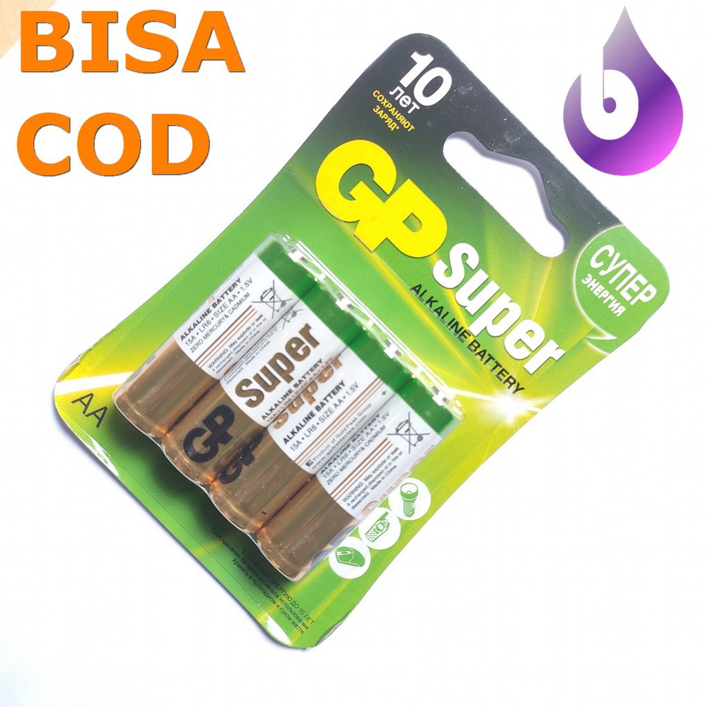 ORIGINAL BATU BATTERY BATREI GP SUPER AA A2 ISI 4 ASLI