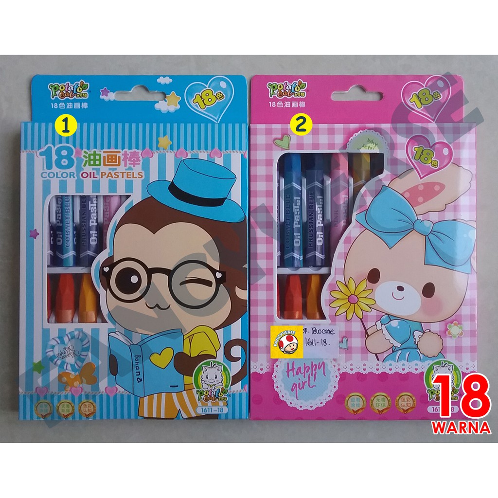 

Crayon 18 Warna Potato Cat 1611-18 / Oil Pastel Krayon