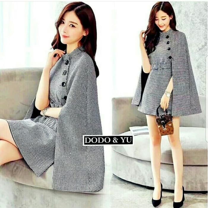 Baju pakaian wanita Dress Cape Square DodoYu terbaru modern trendy