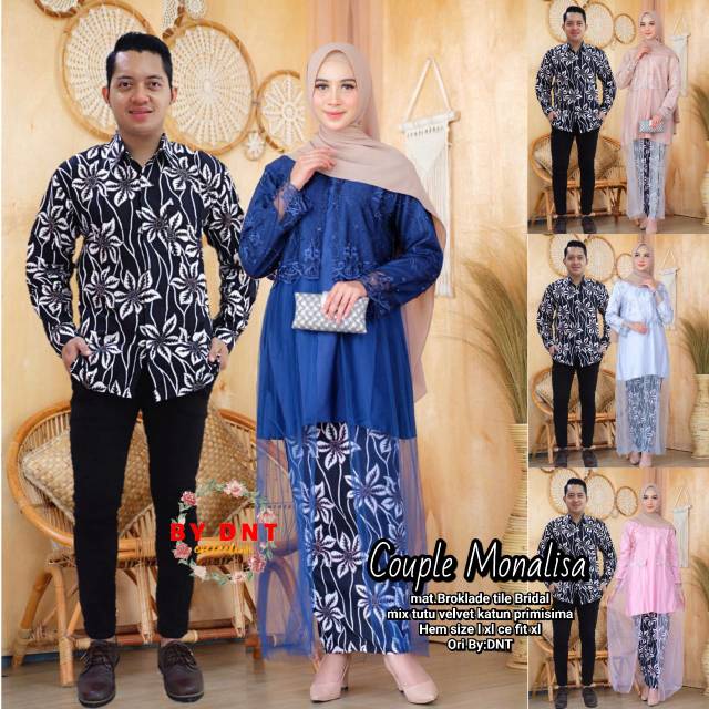 Gamis Syari Couple Monalisa Brokat Tile