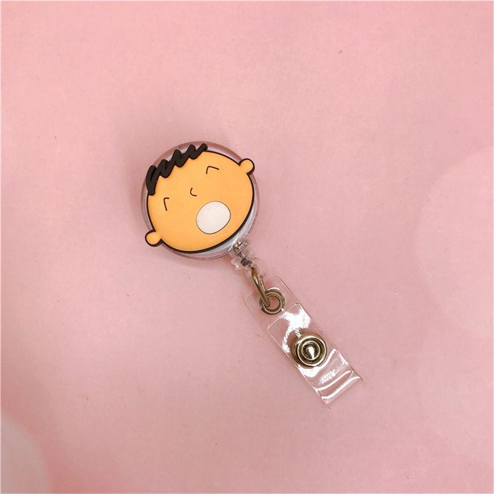 Agustinina Retractable Badge Reel Cute Silicone Name Tag Anime Perawat Dokter Kartun Pemegang Kartu Nama