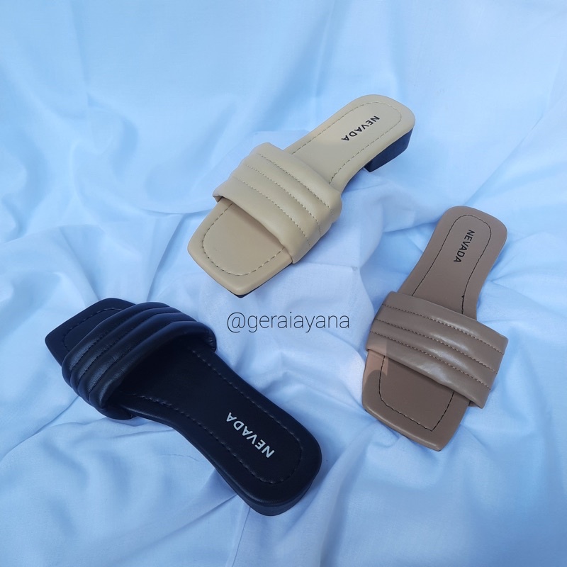 DISKON DAY! Sandal Wanita Nevada - Sandal Empuk - Sendal Puffy - Sandal Selop