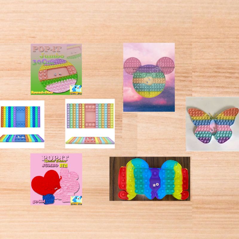 Mainan Anak Fidget Pop It " Jumbo Board Game+ 2 Pcs Dadu " Ready Stock Mainan Edukasi Viral New
